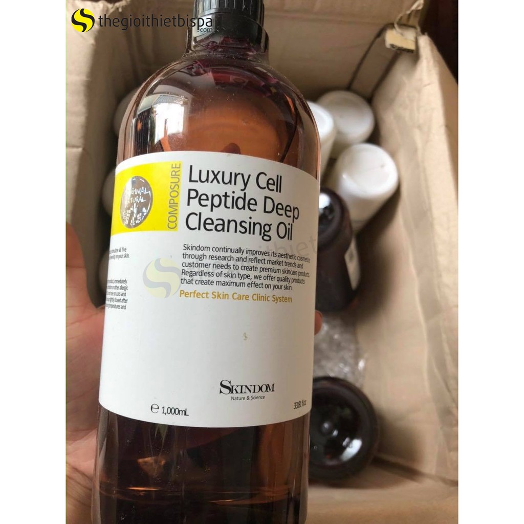 Dầu Tẩy Trang Skindom Luxury Cell Peptide Deep Cleansing Oil 1000ml