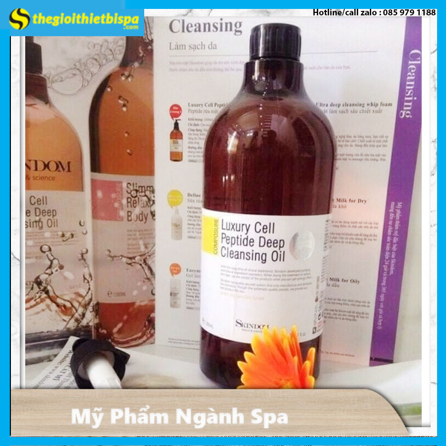 Dầu Tẩy Trang Skindom Luxury Cell Peptide Deep Cleansing Oil 1000ml