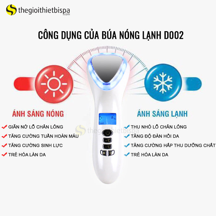 Búa Điện Di Nóng Lạnh Massage ION Ánh Sáng Sinh Học
