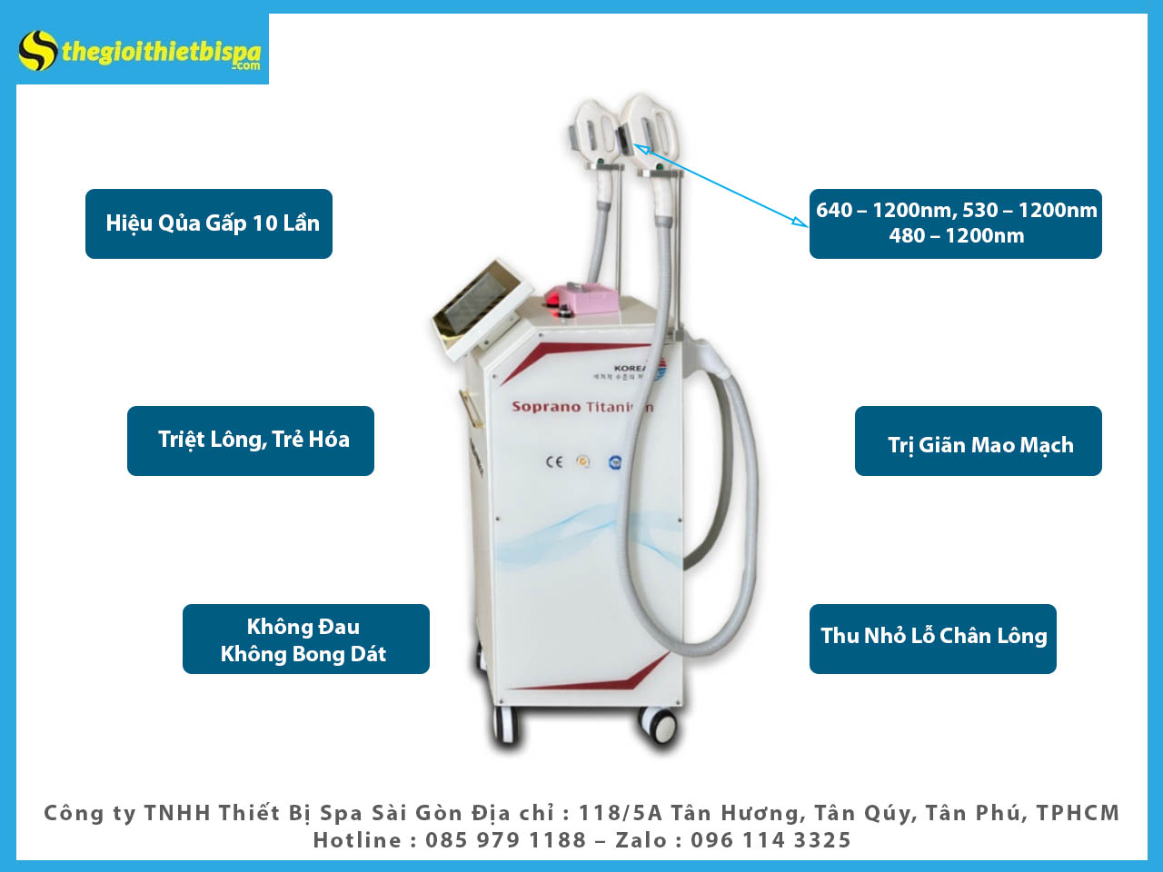 Máy Triệt Lông & Laser Soprano Titanium Korea