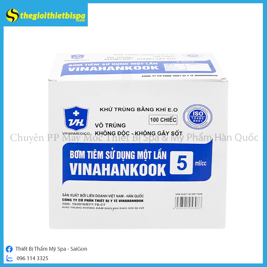 Bơm Kim Tiêm Vinahankook Sử Dụng 1 Lần 5cc/5ml